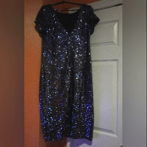 marina navy sequin dress Short Navy Sequin Mini Cocktail Dress The Dress Outlet